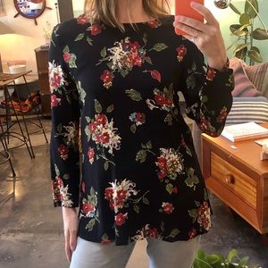 Vintage 90s long sleeve rayon blouse top M L